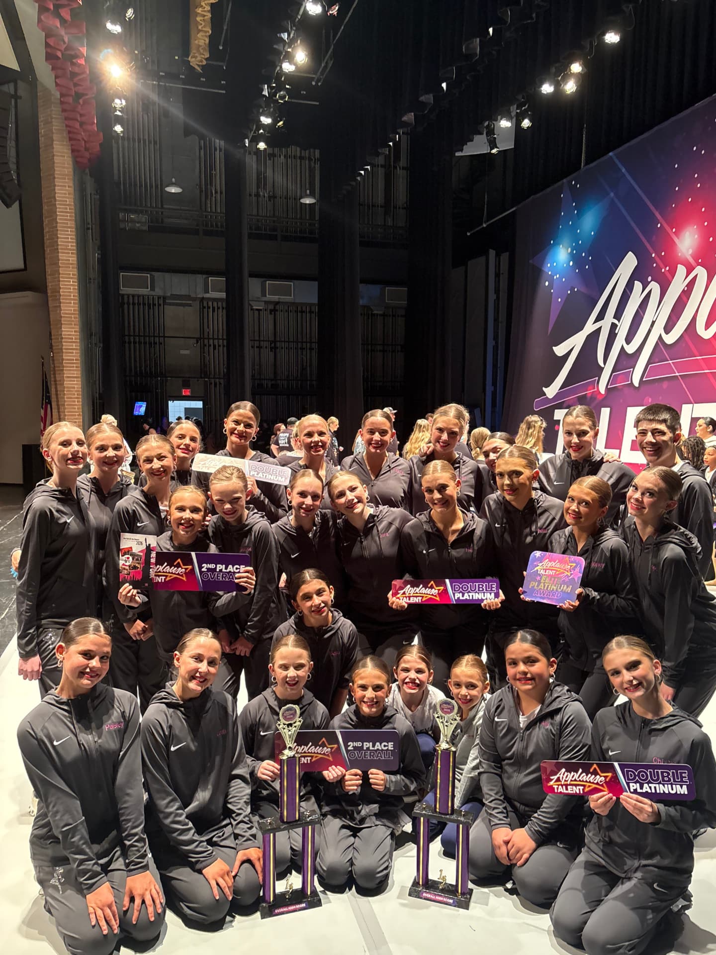 Next Level team with Applause Talent double platinum and second place overall awards